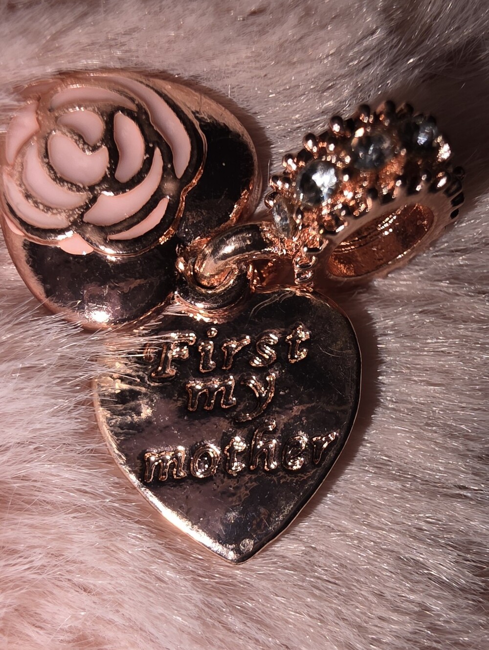 NWOT Rose Gold Color First My Mother Charm For Pandora-style Bracelets/Necklaces
